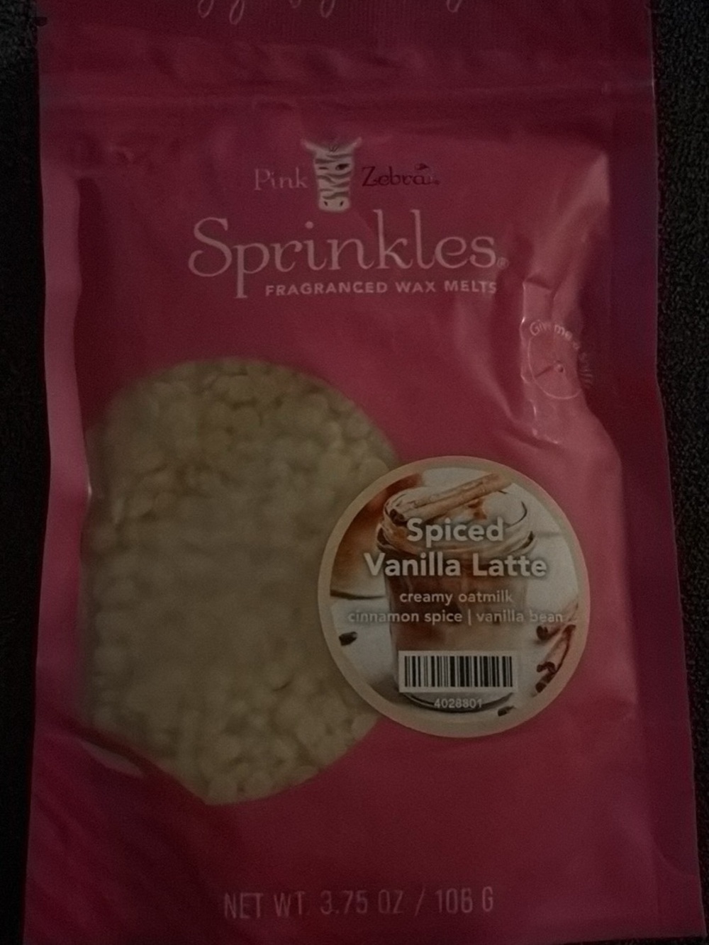 Pink Zebra Sprinkles Fragranced Wax Melts - Spiced Vanilla Latte (pink, cream)